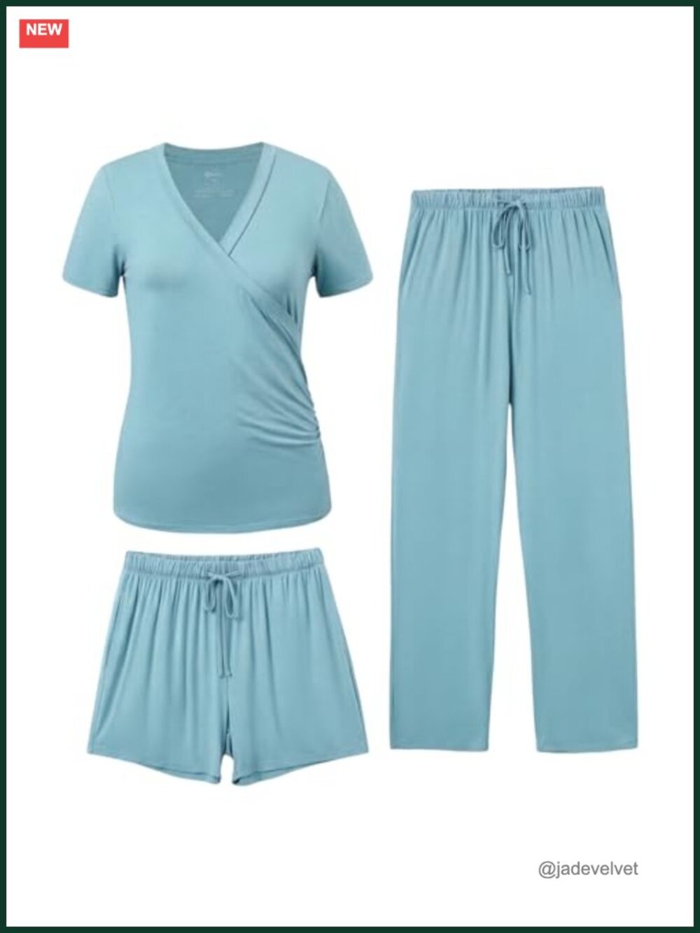Maternity Nursing Pajama Set 3-Piece with Pockets Viscose Lounge